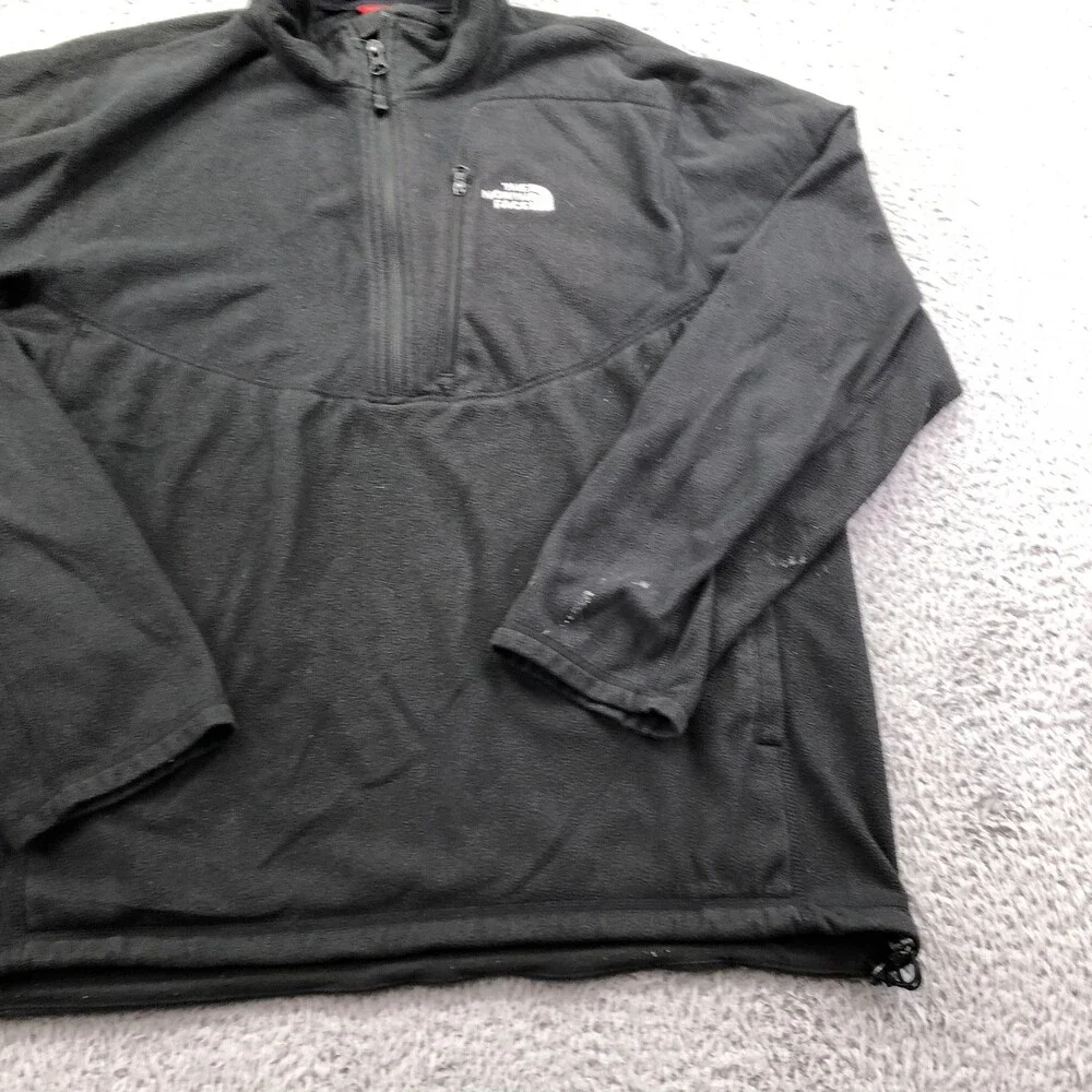 The North Face Jacket Mens Large Black Fleece 1/4 Zip TKA 100 Pullover Outdoor